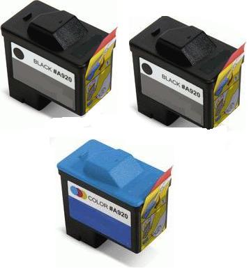 2 x Dell T0529 High Capacity Black and 1 x T0530 High Capacity Colour Remanufactured Ink Cartridges (Series 1)
